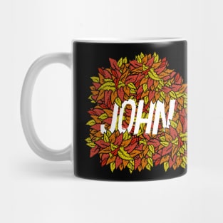 john, name in leaves. johannes. Mug